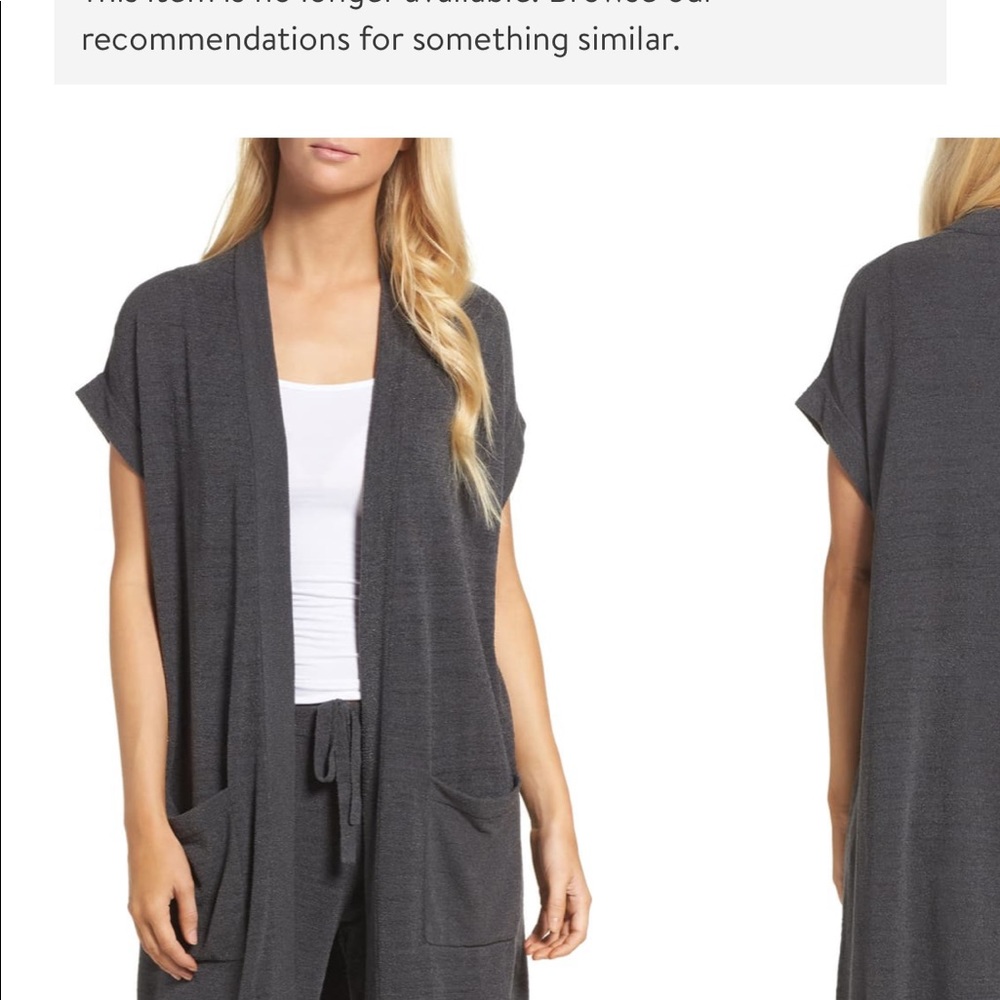 Gray Lounge Barefoot Dreams Short Sleeve Cardigan